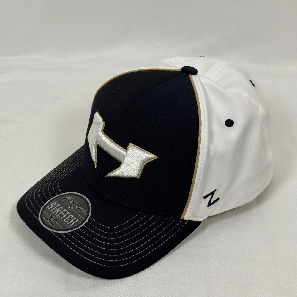 Zephyr Stretch XL Black White Baseball Cap Protect The Ship Embroidered Logo